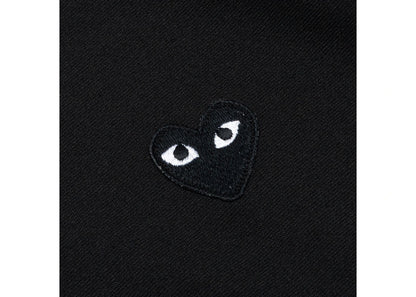 comme des garcons play big black heart zip up hoodie black