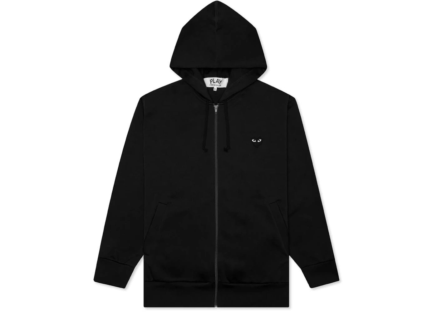 comme des garcons play big black heart zip up hoodie black