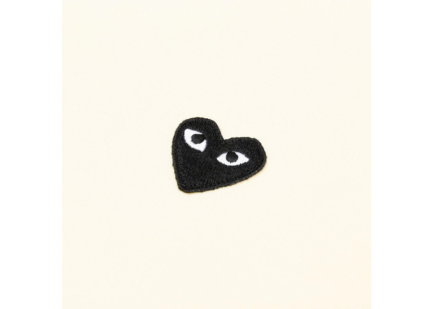 comme des garcons play big black heart zip up sweatshirt ivory