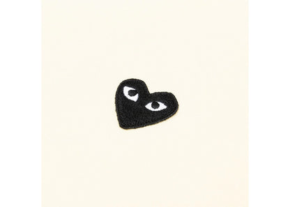 comme des garcons play big black heart zip up sweatshirt ivory