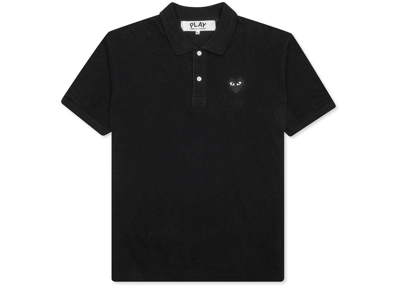 comme des garcons play black emblem polo black