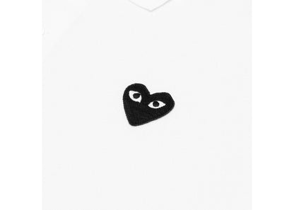 comme des garcons play black emblem polo white