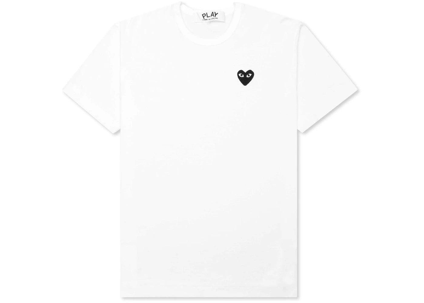 comme des garcons play black emblem t-shirt white