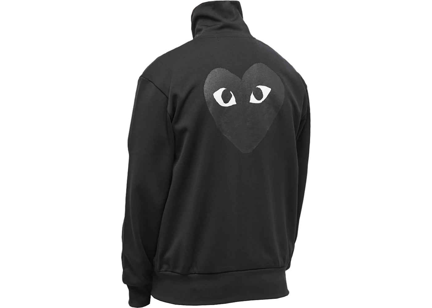 cdg black heart back print track top black