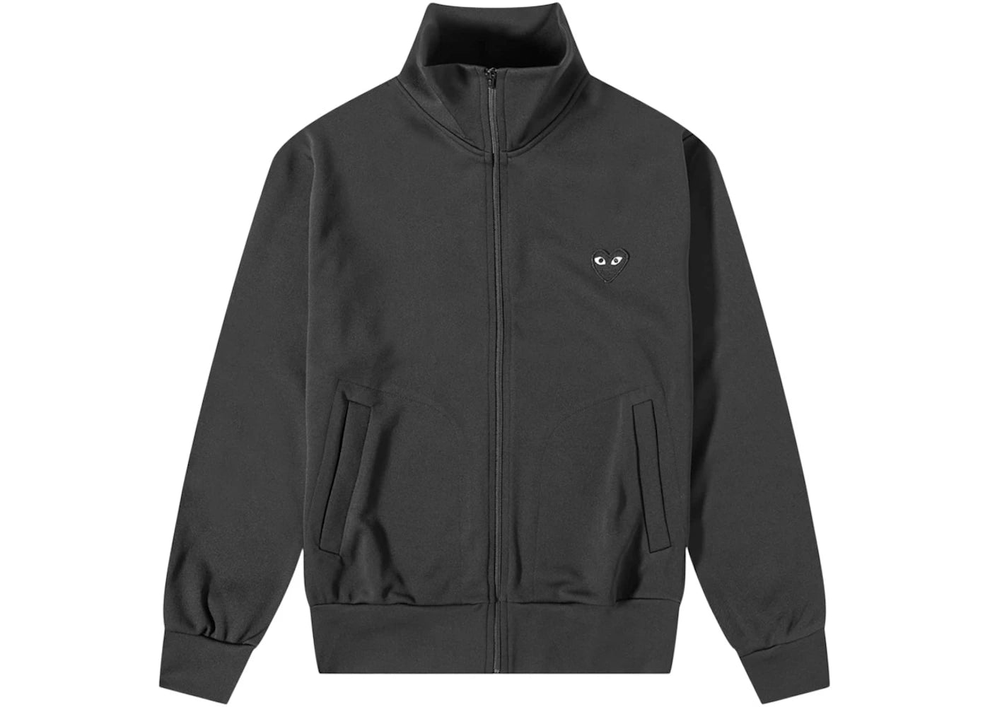 cdg black heart back print track top black