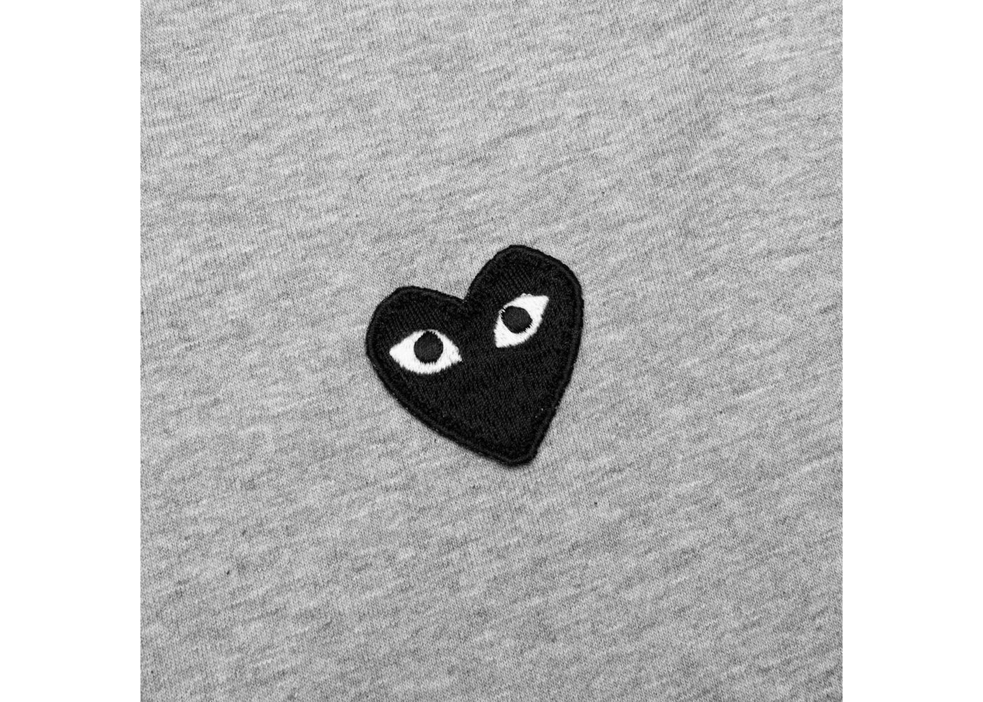 comme des garcons play black heart emblem l/s t-shirt grey