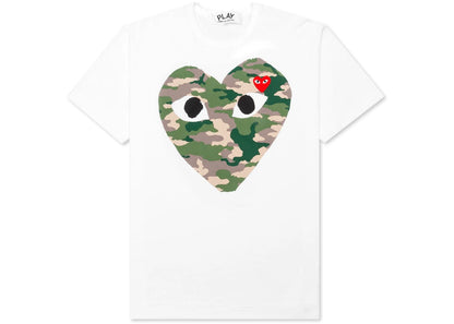 comme des garcons play camouflage heart t-shirt white
