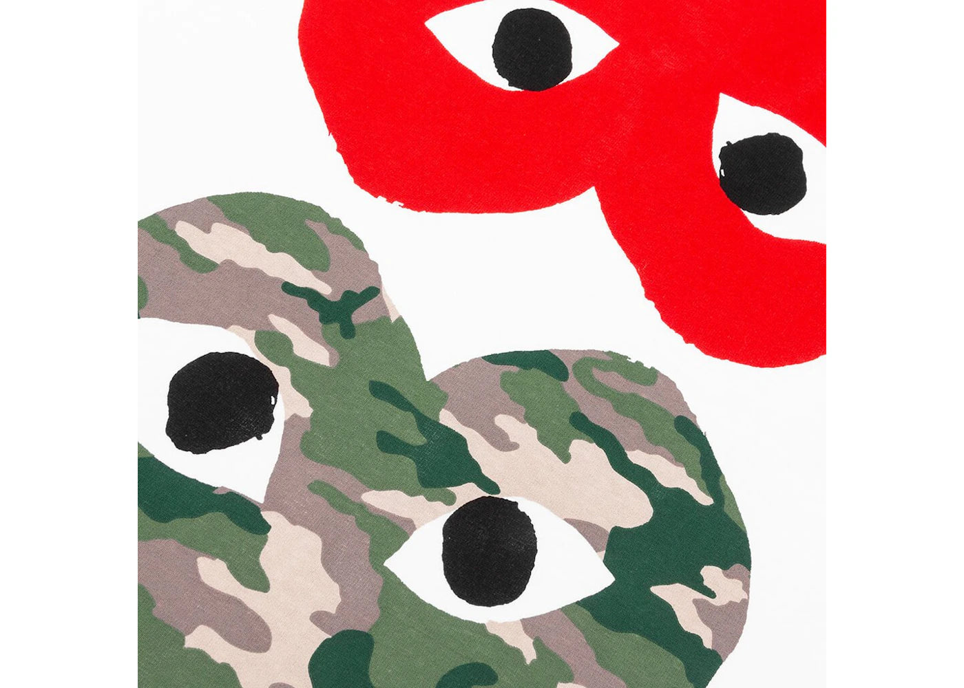 comme des garcons play camouflage mirror heart t-shirt white