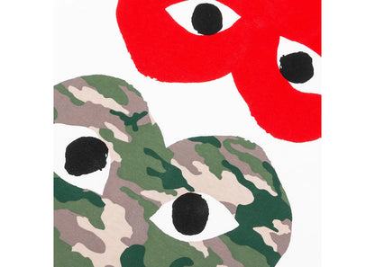 comme des garcons play camouflage mirror heart t-shirt white