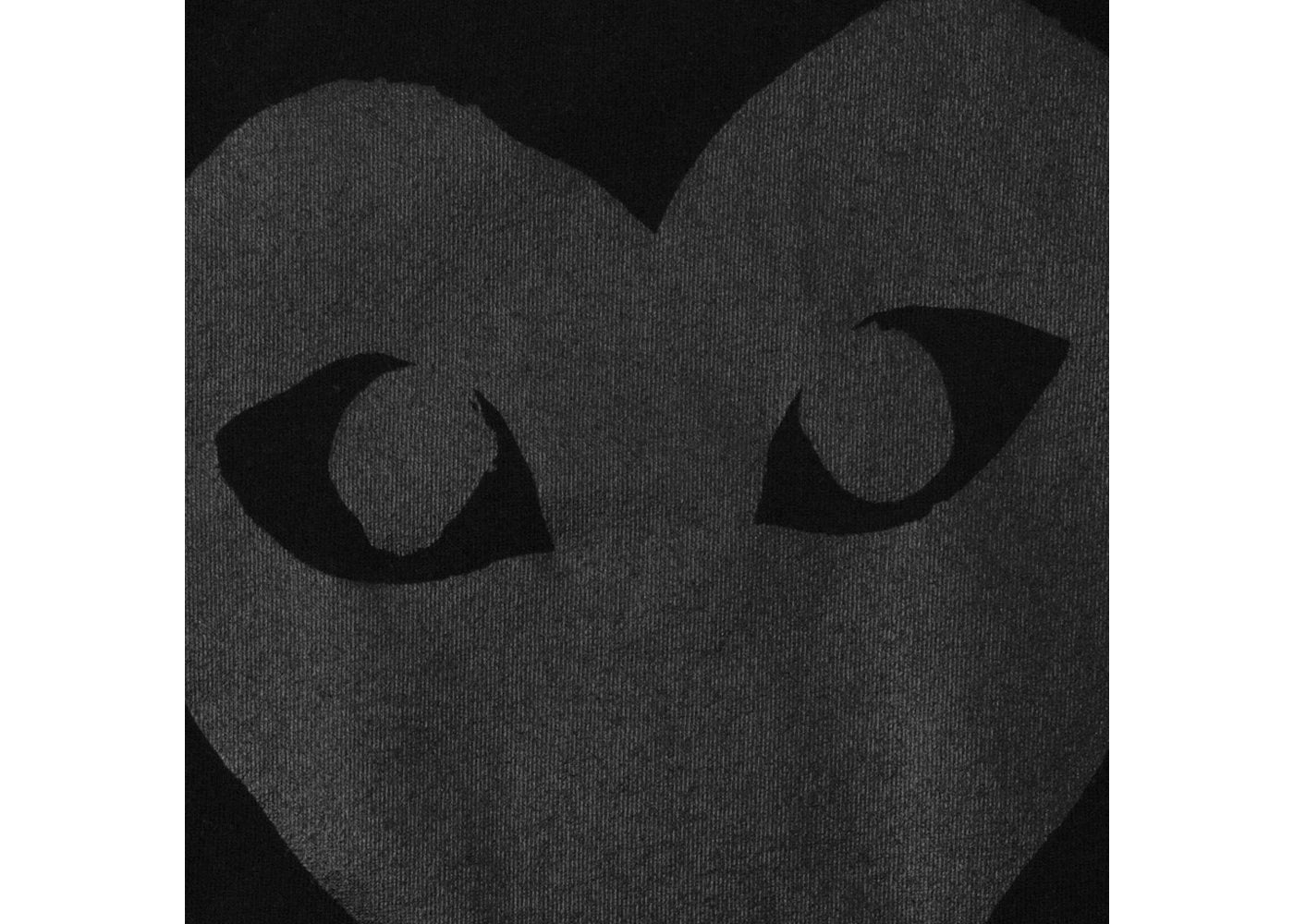 comme des garcons play double black hearts t-shirt black