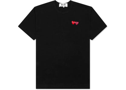 comme des garcons play double hearts t-shirt black