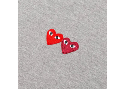 comme des garcons play double hearts t-shirt grey