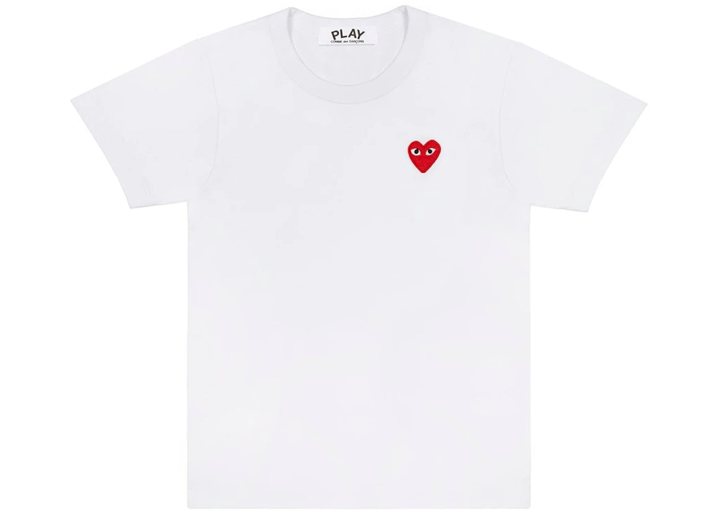 comme des garcons play embroidered red heart t-shirt white