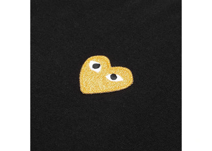 comme des garcons play gold heart t-shirt black