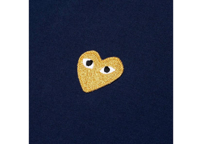 comme des garcons play gold heart t-shirt navy