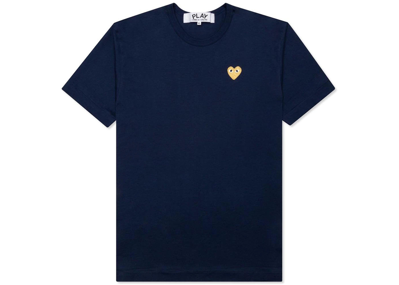 comme des garcons play gold heart t-shirt navy