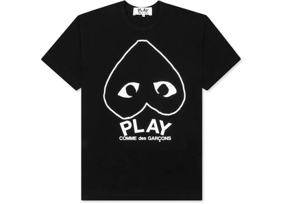 comme des garcons play inverted outline heart t-shirt black