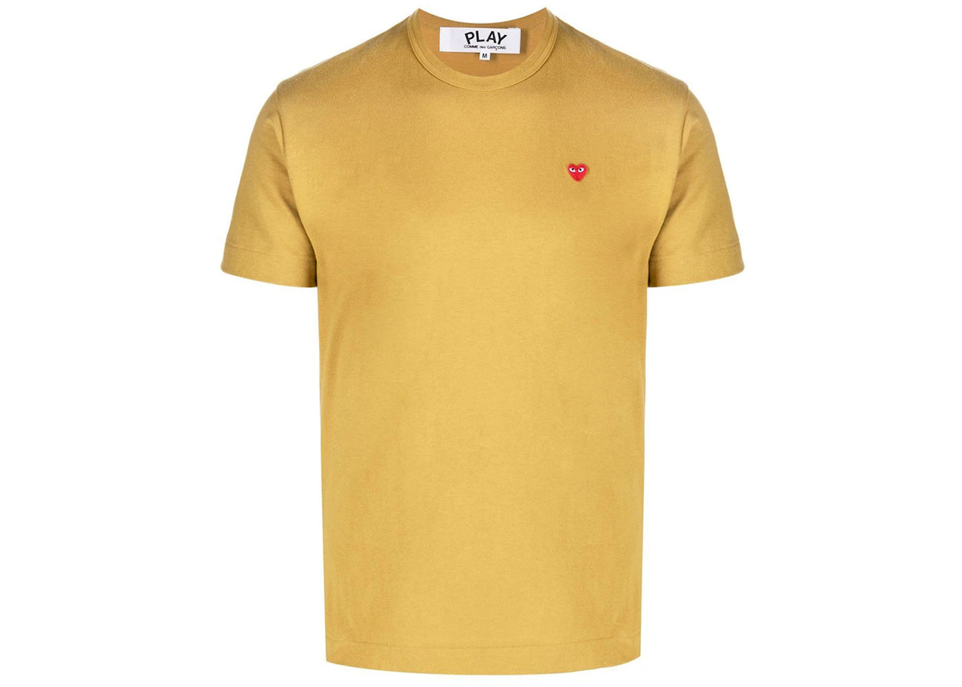 comme des garcons play logo patch short-sleeve tee yellow/red