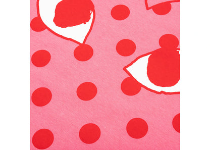 comme des garcons play pastelle polka dot red heart t-shirt pink