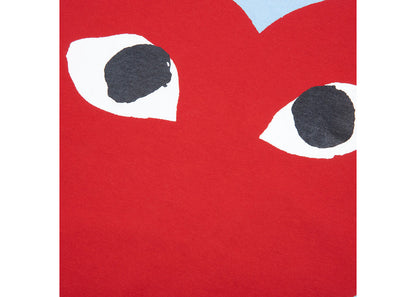 comme des garcons play pastelle red heart t-shirt blue