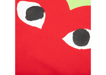 comme des garcons play pastelle red heart t-shirt green