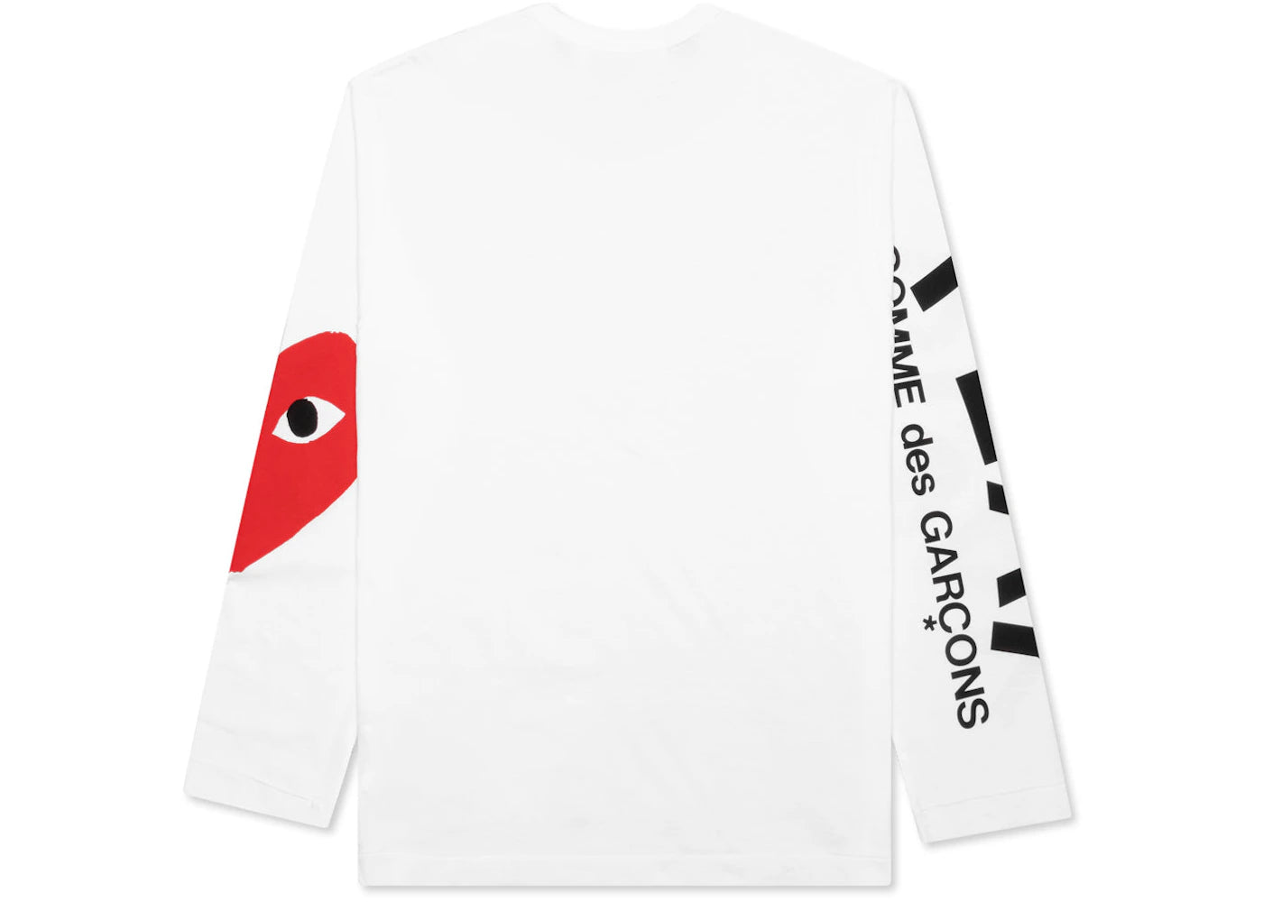 comme des garcons play red big heart l/s t-shirt white