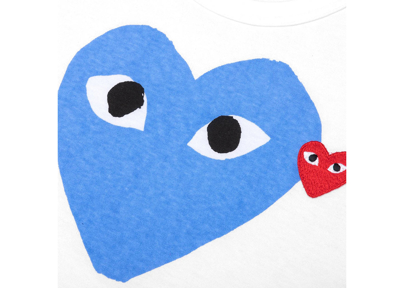 comme des garcons play red emblem heart t-shirt white/blue