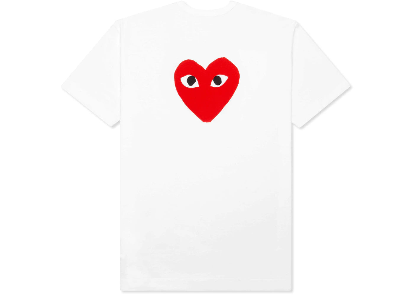 comme des garcons play red emblem no eyes t-shirt white