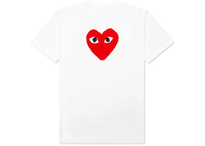 comme des garcons play red emblem no eyes t-shirt white
