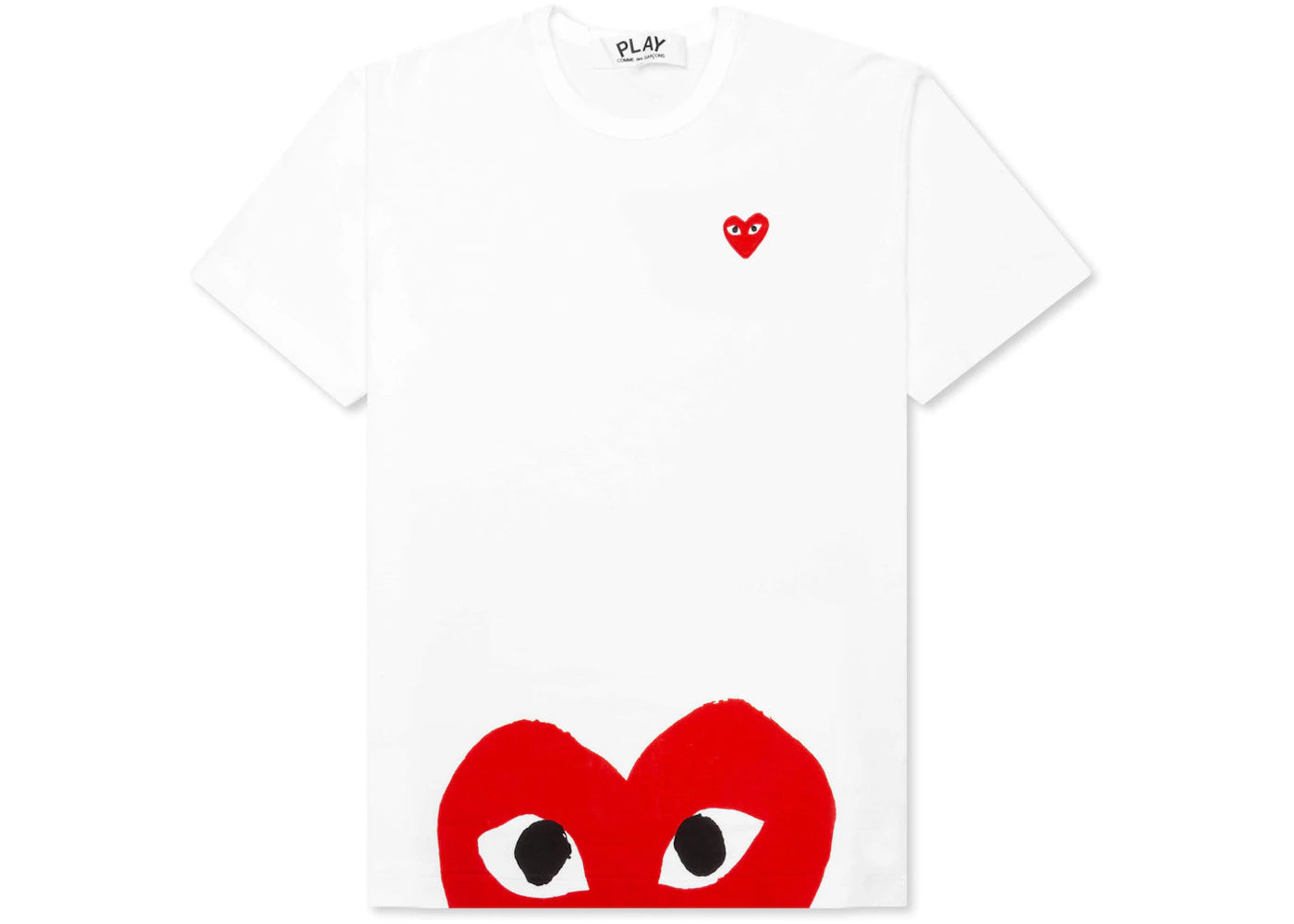 comme des garcons play red half heart t-shirt white