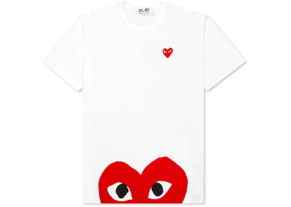 comme des garcons play red half heart t-shirt white