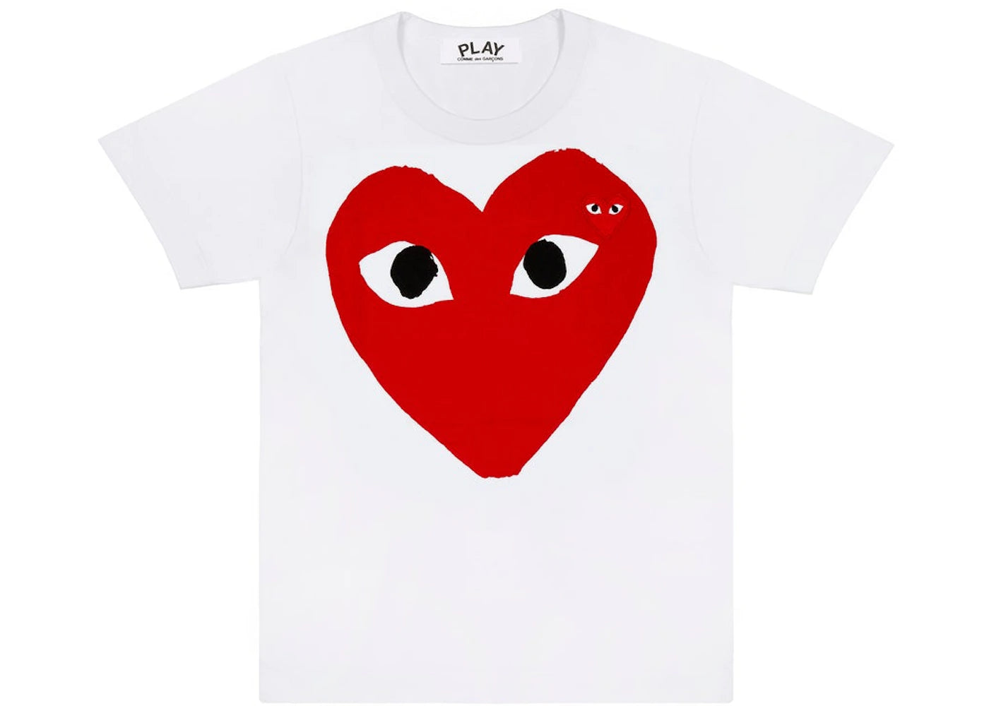 comme des garcons play red heart emblem t-shirt white