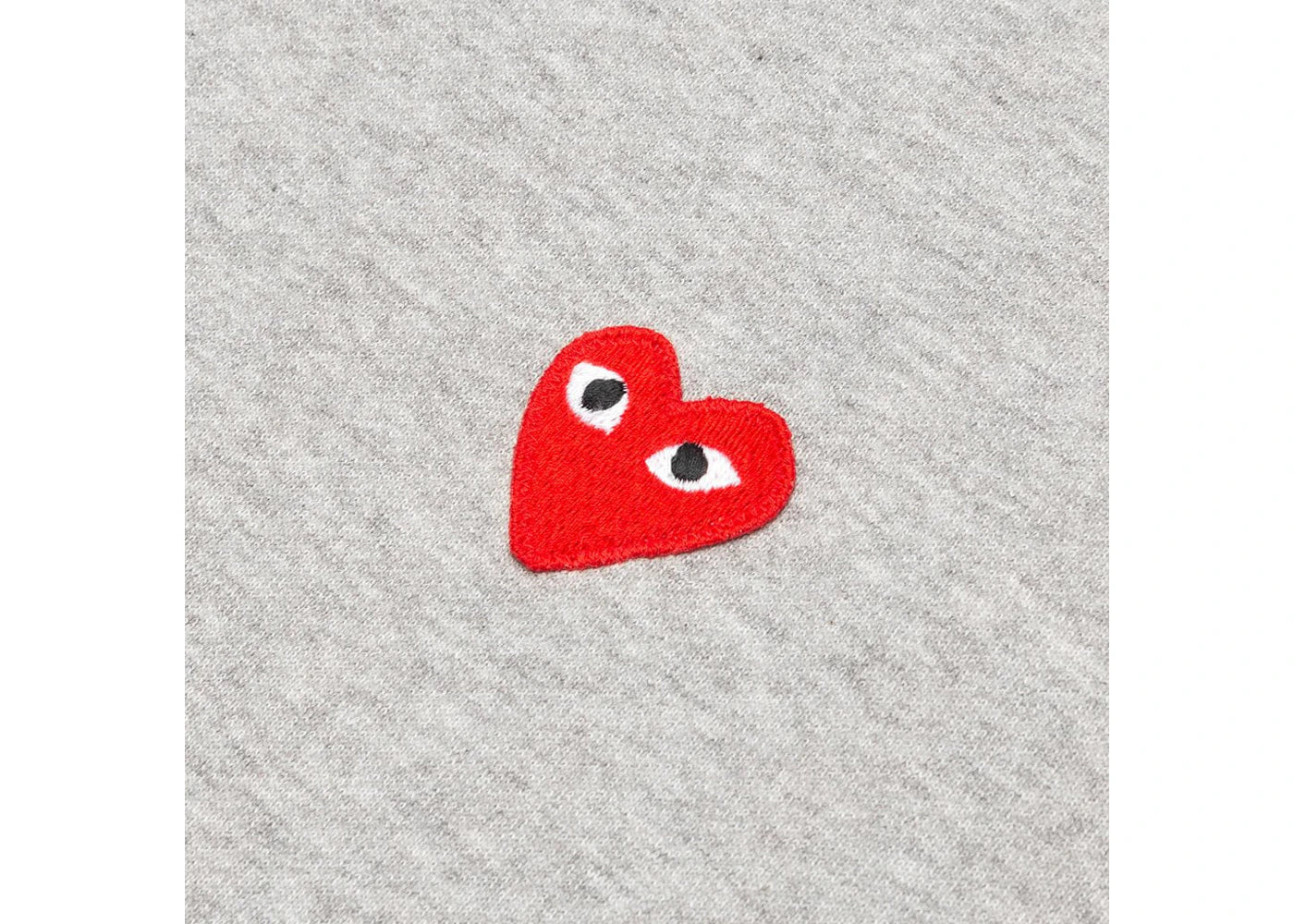 comme des garcons play red heart hoodie grey