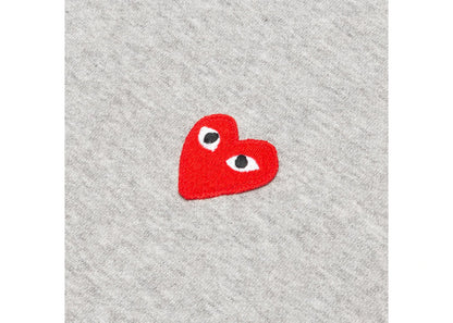 comme des garcons play red heart hoodie grey