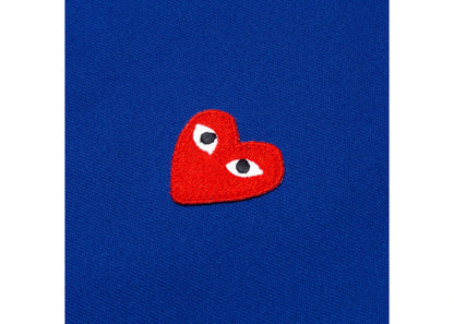 comme des garcons play red heart hoodie navy