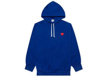 comme des garcons play red heart hoodie navy