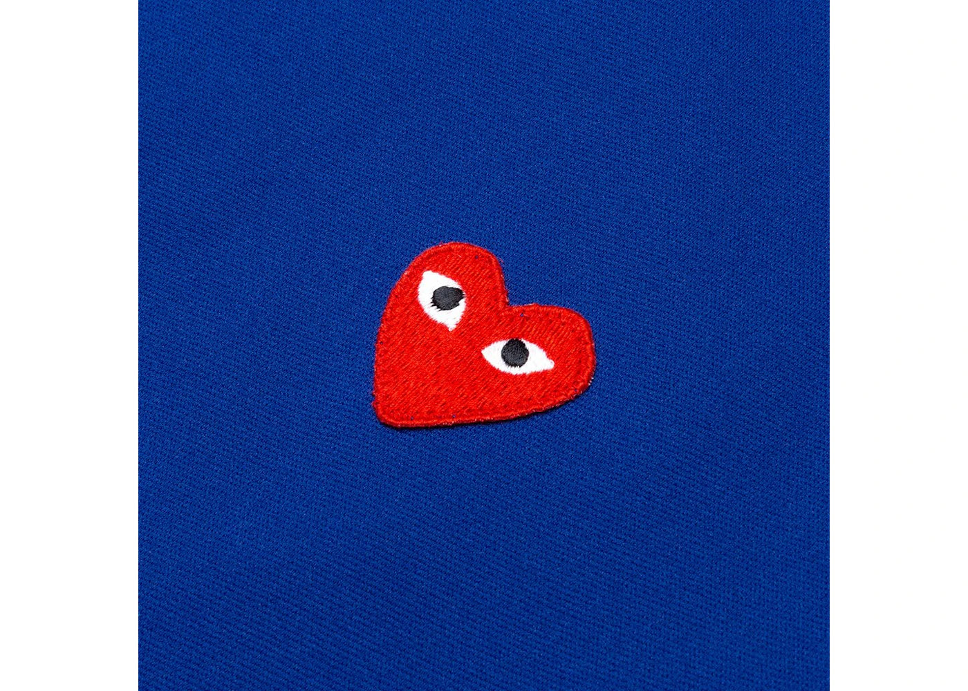 comme des garcons play red heart zip up hoodie navy