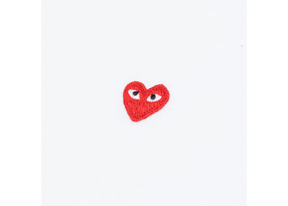 comme des garcons play small red heart l/s t-shirt white