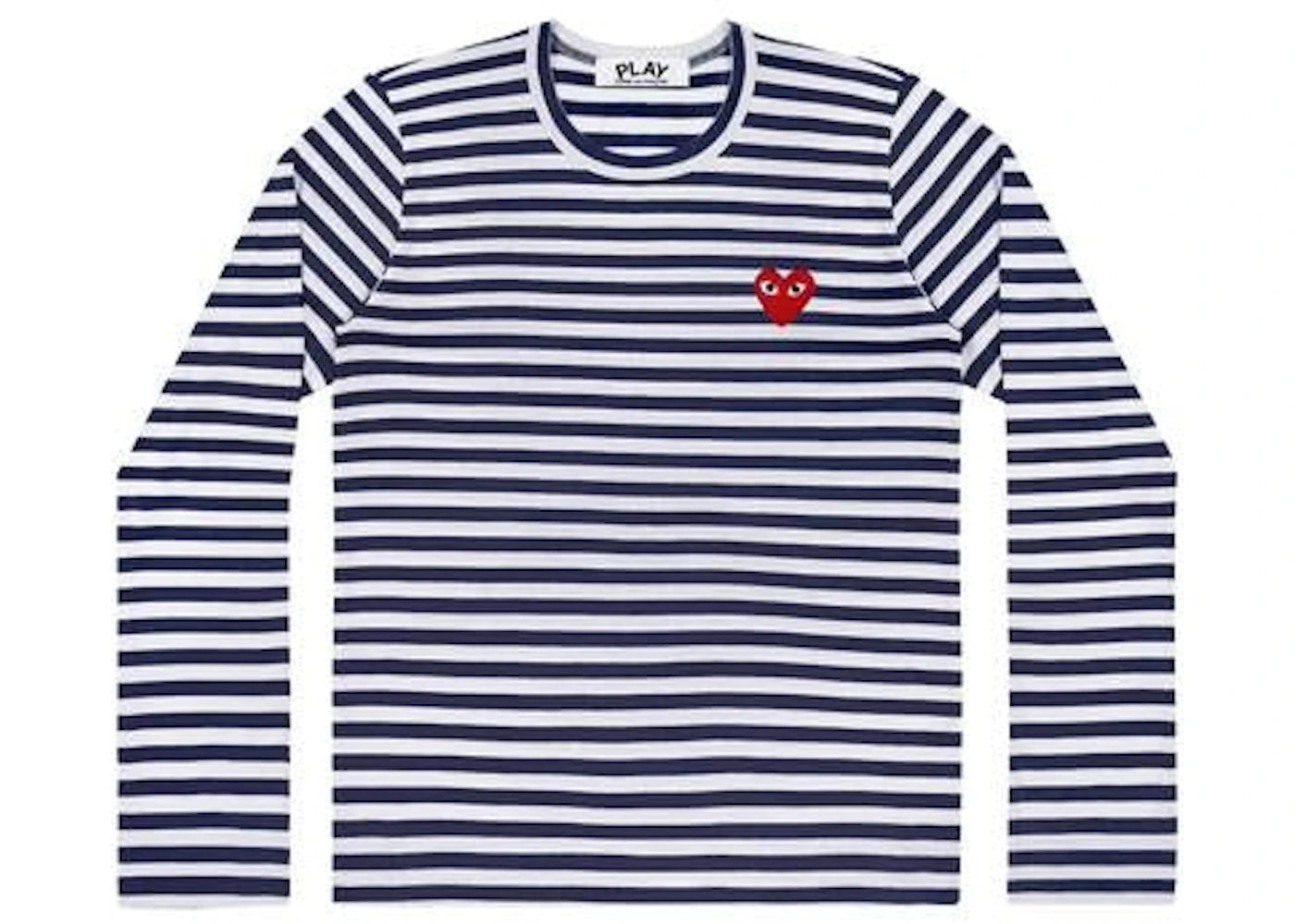 comme des garcons play striped long sleeve t-shirt navy/white