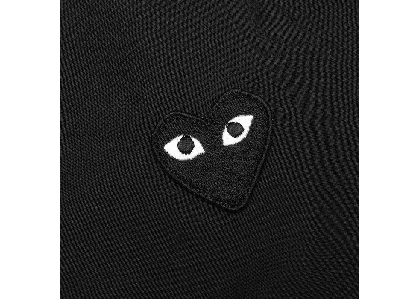 comme des garcons play women's black emblem button up shirt black