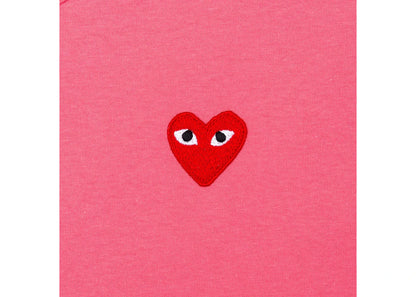 comme des garcons play women's pastelle red emblem t-shirt pink