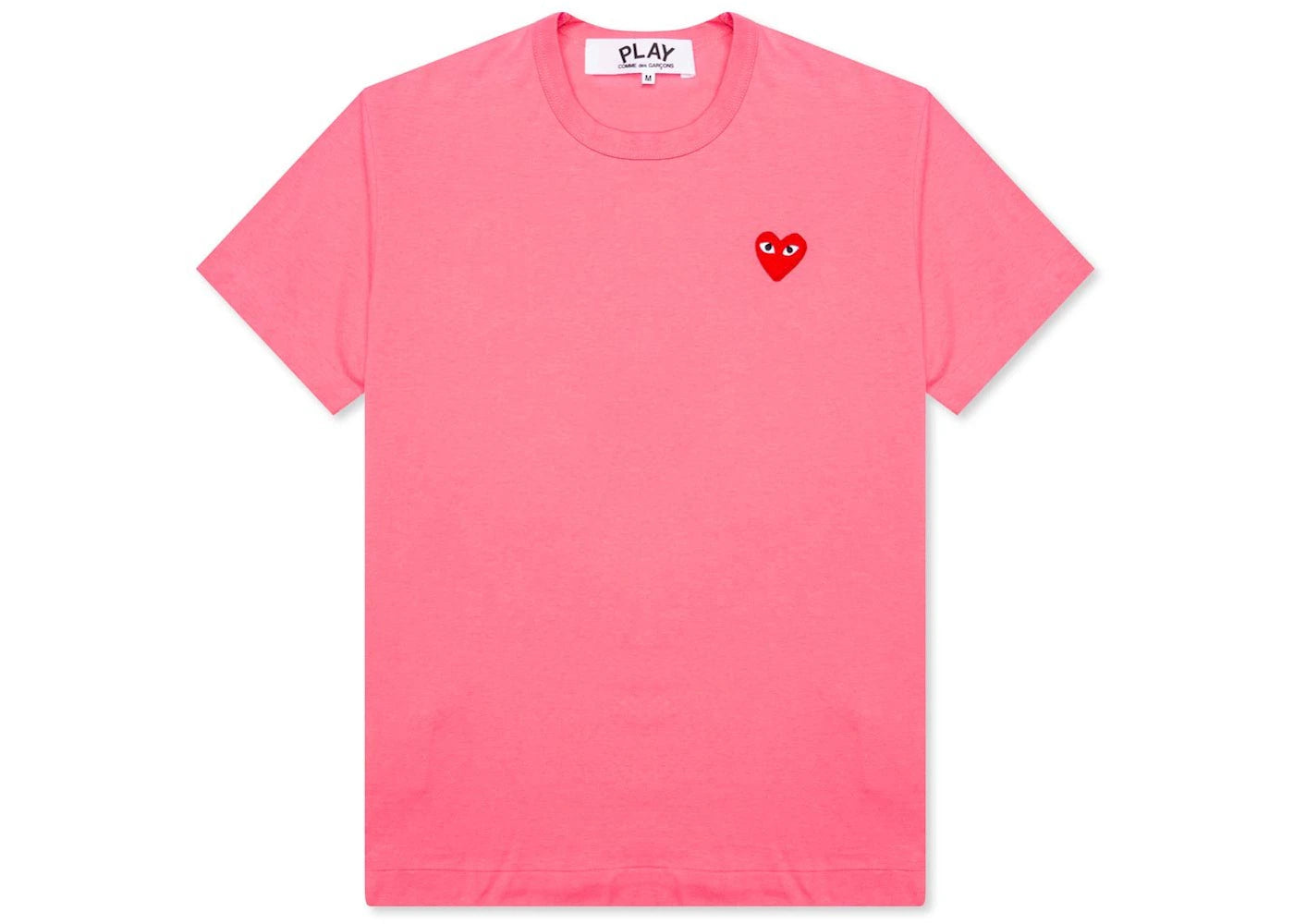 comme des garcons play women's pastelle red emblem t-shirt pink