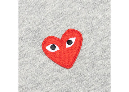 comme des garcons play women's red heart hoodie grey