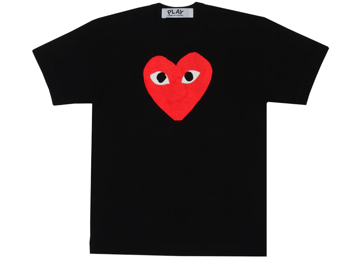 comme des garcons play women's red heart t-shirt black