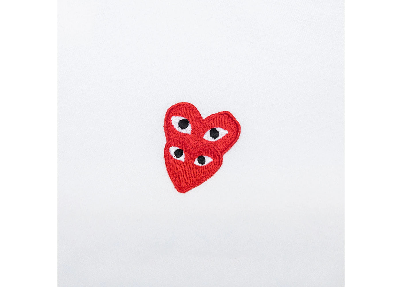 comme des garcons play women's red stacked heart zip up hoodie white