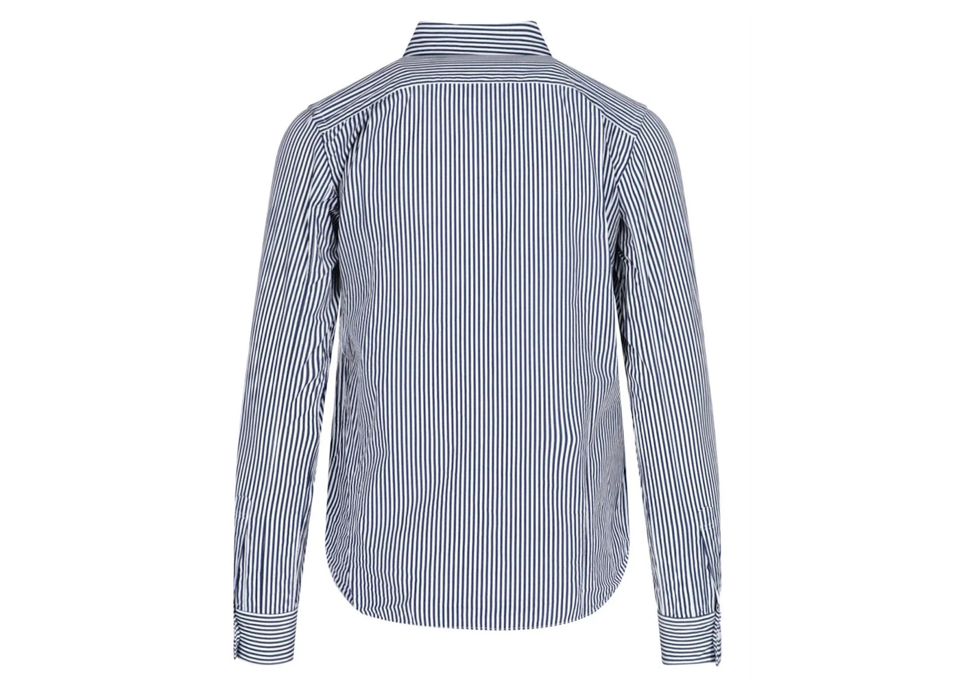 comme des garcons play women's stripe embroidered heart shirt blue/white