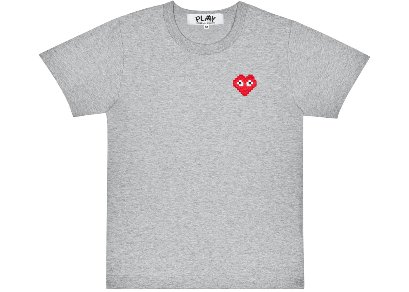 comme des garcons play x invader t-shirt top grey