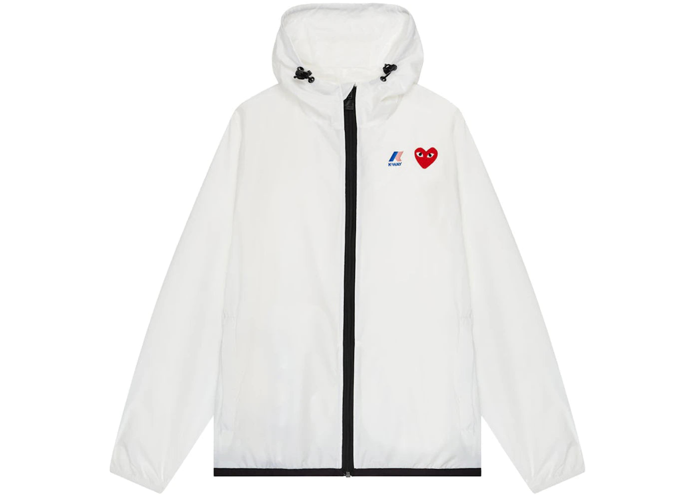 comme des garcons play x k-way claude full-zip jacket white