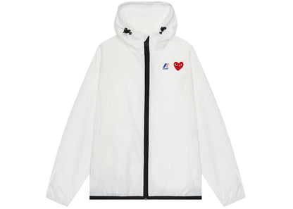 comme des garcons play x k-way claude full-zip jacket white