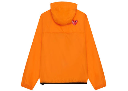 comme des garcons play x k-way claude half-zip jacket orange